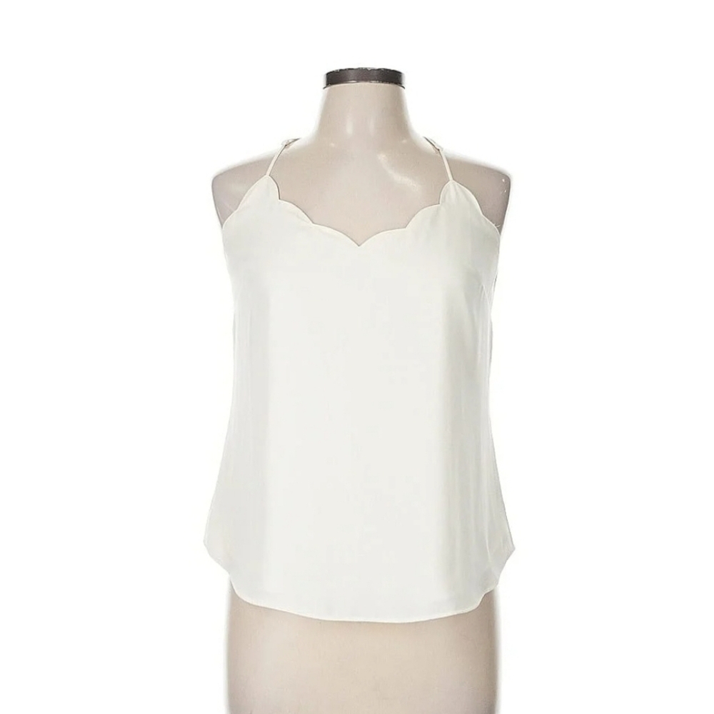 J. Crew Factory Ivory Scalloped Neckline Cami Size 8